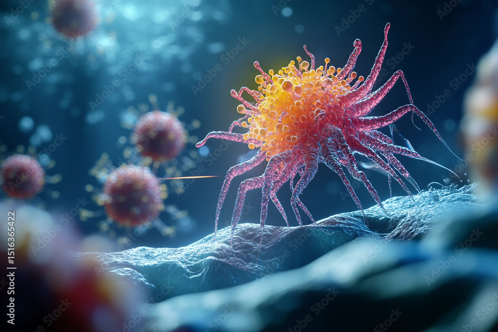 Poster generative ai depiction of glowing dna structure showcasing biological and scientific concepts in vi