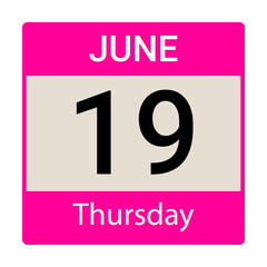 19 March, Thursday. Date template. Useful design for calendar or event promotion. Vector illustration EPS 10 file