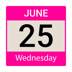 
25 March, Wednesday. Date template. Useful design for calendar or event promotion. Vector illustration EPS 10 file
