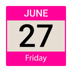 27 March, Friday. Date template. Useful design for calendar or event promotion. Vector illustration EPS 10 file