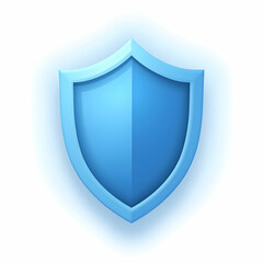 Blue Shield Symbol Against White Background for Protection and Security