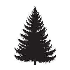 Obraz premium Xmas Tree Silhouette Vector Illustration