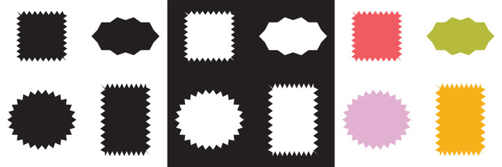 Wavy circular, oval and rectangular shape elements . Vector for websites, mobile interfaces, presentations, banner, visual branding etc. Vector illustration. isolated on white and black background. 