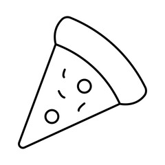 Pizza Line Editable Stroke Icon. Fast-food And Drinks Themes Vector Illustration