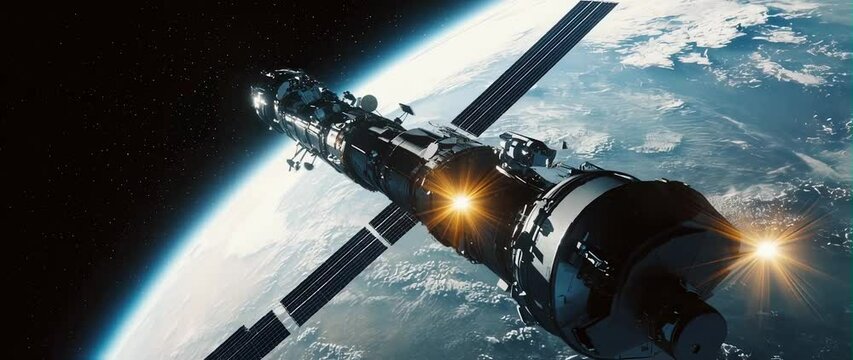 Anamorphic video Space, Universe, Artificial Satellite, Space Station