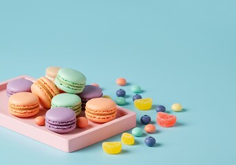Obraz premium sweet treats on pastel tray