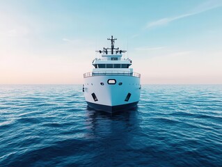 EarthTech marine exploration vessel with AIguided underwater drones mapping the ocean floor