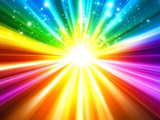 Fototapeta premium A bright and colorful abstract illustration depicting radiant light beams