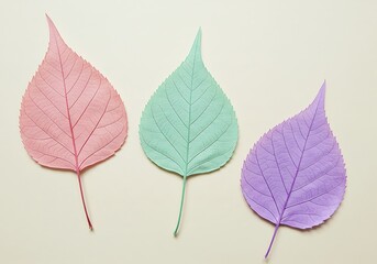 pastel leaves flatlay