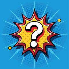 Comic Book with Question Marks and Exclamation Point in Pop Art Style Vector on Colorful Background. 
