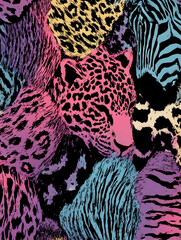 Print Collection: Animalistic - Instinct Series .Wildlife and digital chaos meet here