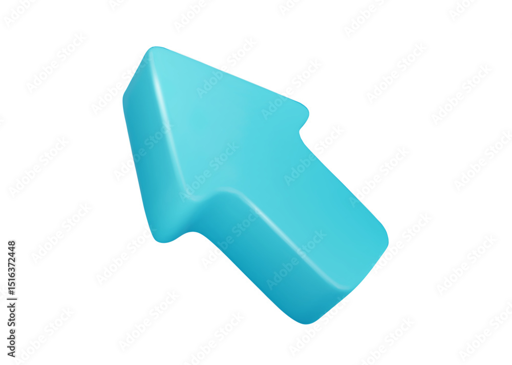 Poster blue arrow 3d vector up icon isolated. direction and arrows concept. cartoon minimal style. click cu
