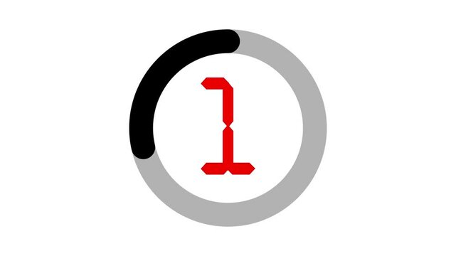 Countdown start from 5 seconds and counts down to 0 seconds with countdown 5-0 animated on a black background.