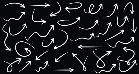 Doodle Arrow Vector Pack – Freeform Curves, Loops, and Direction Signs