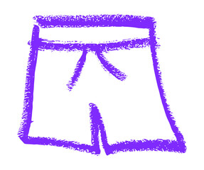 Swimming Pants Icon Summer Beach Related Icons Crayon Chalk Drawing Vector Set