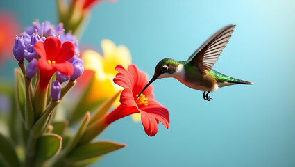 Obraz premium hummingbird and flower