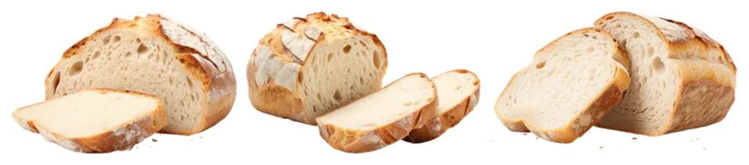 Fototapete PNG Freshly baked artisan bread slices, element set on transparent background © Rawpixel.com