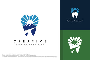 Unique and professional mountain dentist logo design
