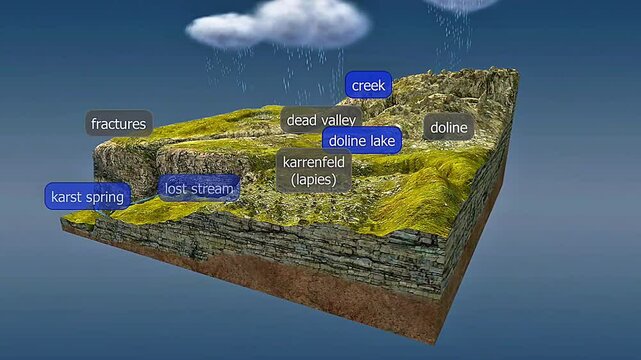 Surface karst formation and its parts