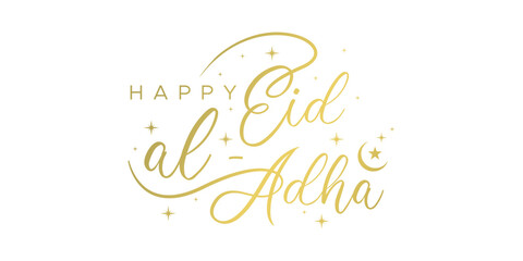Plakat Happy Eid al-Adha greetings gold color
