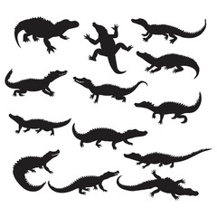 Vector crocodile silhouette art design
