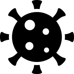 Virus or bacteria symbol. Silhouette style.