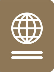 茶色いパスポートのアイコンイラスト