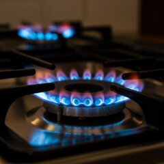 gas flame on gas stove