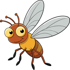 Fototapeta premium Adorable cartoon bee flying happy insect illustration
