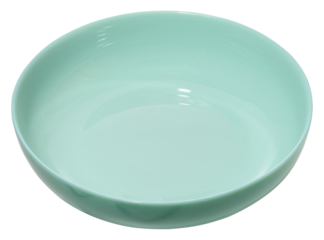 Turquoise empty glass bowl isolated on a white background