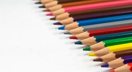 Fototapeta premium colored pencils on white background