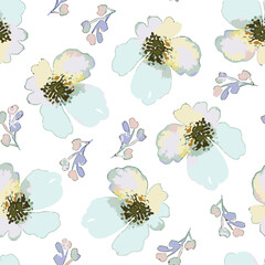 Art abstract flowers pattern illustrator pastel colors