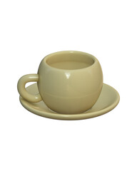 3D render of ceramic cup - realistic mug illustration