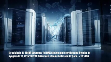 Futuristic server room dna illustration - Powered by Adobe