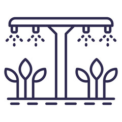 irrigation system, watering plants line icon