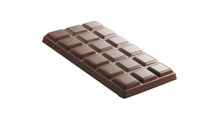 Delicious and tempting chocolate bar isolated on a clean white background with soft lighting