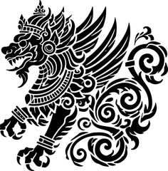 vector illustration sketch silhouette design icon logo symbol character animal mythology puppetry ethnic traditional abstract modern