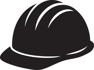 Hard Hat Silhouette Icon Vector Illustration