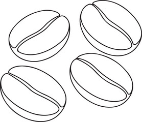 Coffee Beans Line Drawing Vector Icon