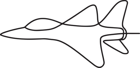 Fighter Icon Line Drawing Vector Illustration