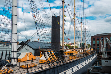 SS Great Britain ship in Bristol dockyard.