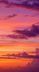 Fototapeta premium Vibrant Sky at Sunset with Orange Pink and Purple Colors