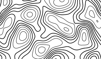 Topographic gradient line map. Abstract circle lines background. Abstract blank detailed topographic contour map. Line topography map contour background, geographic grid. Abstract vector illustration.