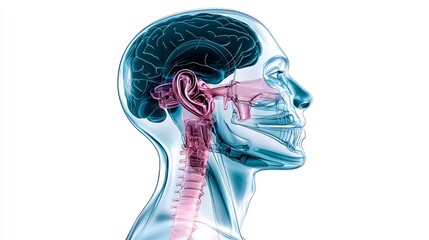 Human Respiratory Diagram: Clean Lines, Nasal Cavity to Trachea, Medical Blue/Pink, Isolated