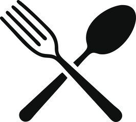 Spoon and fork icon, restaurant business concept, vector illustration