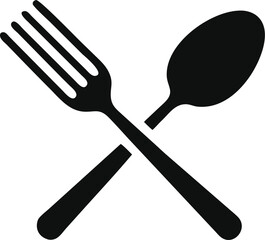 Spoon and fork icon, restaurant business concept, vector illustration