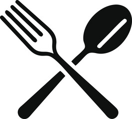 Spoon and fork icon, restaurant business concept, vector illustration