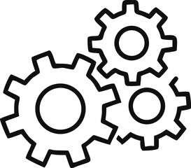 gear icon, Gear Settings thin line symbol, cogwheel, Vector Illustration