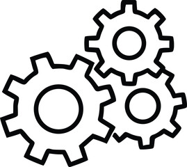 gear icon, Gear Settings thin line symbol, cogwheel, Vector Illustration