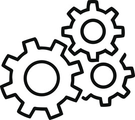 gear icon, Gear Settings thin line symbol, cogwheel, Vector Illustration